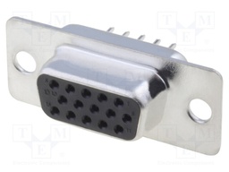 D-Sub HD; PIN: 15; socket; female; straight; THT; gold-plated