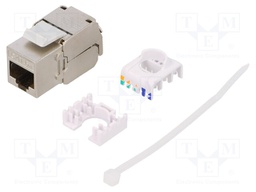 Socket; RJ45; PIN: 8; Cat: 6a; shielded,Keystone; Layout: 8p8c