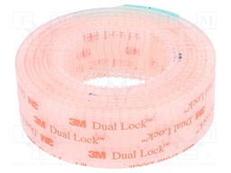 Tape: velcro; W: 25mm; L: 1m; D: 5.7mm; acrylic; transparent; -29÷93°C