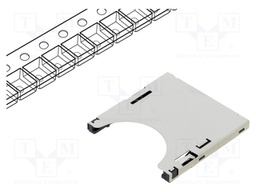 Connector: for cards; SD; push-push,with peg; SMT; gold flash