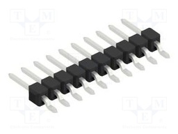 Connector: pin strips; pin header; male; PIN: 10; 2.54mm; SMT; 1x10