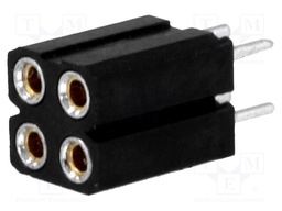 Socket; pin strips; female; PIN: 4; turned contacts; straight; THT