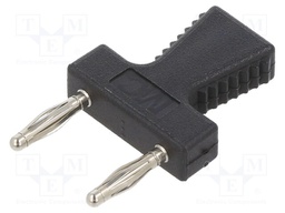 Connector: stackable safety shunt; 2mm banana; black; 10A; 30.4mm
