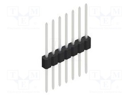 Connector: pin strips; pin header; male; PIN: 7; 1.27mm; THT; 1x7
