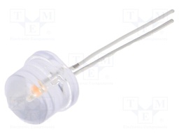 LED; 8mm; pink; 500÷750mcd; 100°; Front: convex; Pitch: 2.54mm