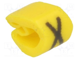 Markers for cables and wires; Label symbol: X; 2÷5mm; PVC; yellow
