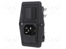 Connector: AC supply; socket; male; 10A; 250VAC; IEC 60320