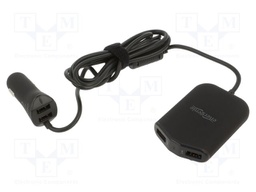 USB power supply; USB A socket x4; Sup.volt: 12÷24VDC; Inom: 9.6A
