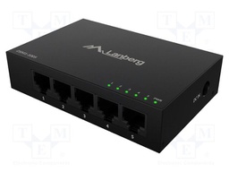 Switch Ethernet; DC socket,RJ45 socket x5; black; 10Gbps