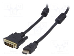 Cable; HDMI 1.4; DVI-D (24+1) plug,HDMI plug; 1.8m; black