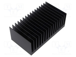 Heatsink: extruded; grilled; black; L: 75mm; W: 138mm; H: 50mm
