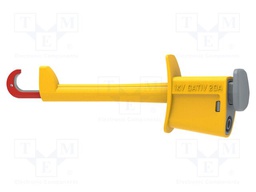 Clip-on probe; hook type; 20A; yellow; Contacts: brass; 4mm; steel