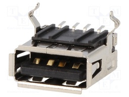 Socket; USB A; SMT; horizontal; USB 2.0; gold-plated