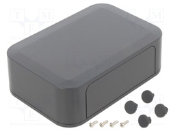 Enclosure: with panel; PF; X: 125mm; Y: 85mm; Z: 35mm; ABS; dark grey