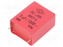 Capacitor: polypropylene; 5uF; 1.3kV; ESR: 14mΩ; THT; ±10%; 35V/μs