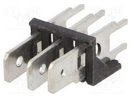 Terminal: spade terminal strip; 6.3mm; 0.8mm; THT; steel; tinned