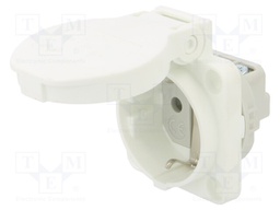 Connector: AC supply; socket; 2P+PE; 250VAC; 16A; white; PIN: 3; IP54