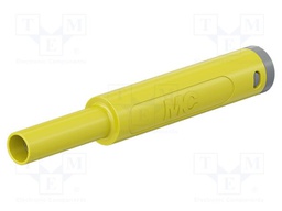 Connector: 4mm banana; socket; 19A; 1kV; yellow; gold-plated; 3.9mm