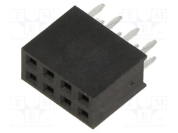Socket; pin strips; female; 2.54mm; PIN: 8; THT; on PCBs; tinned