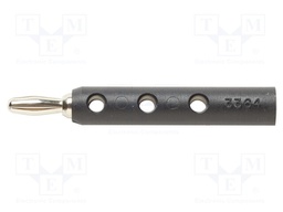 Plug; 4mm banana; 15A; 5kVDC; black; Overall len: 67.31mm