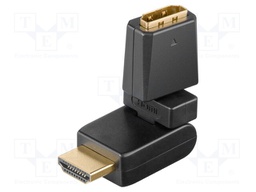Adapter; HDMI socket,HDMI plug movable 360°; Colour: black
