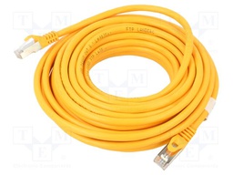 Patch cord; F/UTP; 6; stranded; CCA; PVC; yellow; 10m; 26AWG; Cores: 8