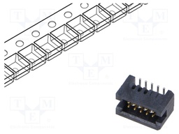 Connector: PCB to PCB; male; PIN: 10; 1.27mm; TFM; SMT; socket; 3.7A