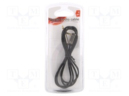 Cable; Jack 3.5mm 3pin plug,Jack 3.5mm 3pin angled plug; 1.8m