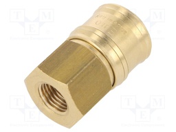 Quick connection coupling EURO; Mat: brass; Int.thread: 1/4"