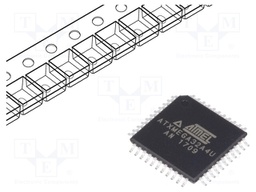 AVR microcontroller; EEPROM: 1kB; SRAM: 4kB; Flash: 32kB; TQFP44