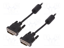 Cable; DVI-D (18+1) plug,both sides; 2m; black; 30AWG; Core: Cu