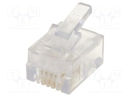 Plug; RJ11; PIN: 4; Layout: 6p4c; IDC,crimped; for cable