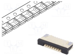 Connector: FFC (FPC); PIN: 7; ZIF,horizontal,bottom contacts; SMD