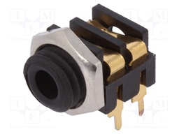 Socket; Jack 3,5mm; female; mono; with double switch; angled 90°