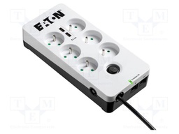 Plug socket strip: protective; Sockets: 6; 250VAC; 10A; IP20