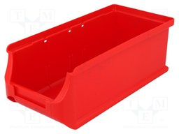Container: workshop; red; plastic; H: 75mm; W: 102mm; D: 215mm