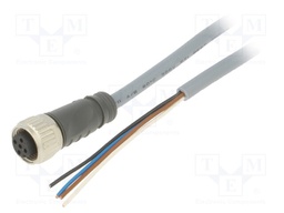 Connection lead; PIN: 4; straight; 2m; M12; 250VAC; 4A; Cores: 4; PVC