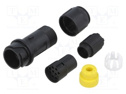 Connector: circular; plug; female; PIN: 10; w/o contacts; for cable