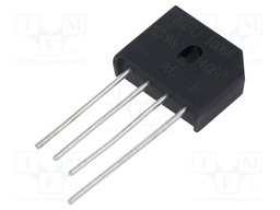 Bridge rectifier: single-phase; 10A; flat; THT