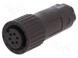 Connector: circular; plug; Series: CM; IP67; PIN: 6; female; 10A; 50V
