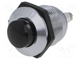 Switch: push-button; Pos: 2; SPST-NO; 0.25A/250VAC; 2A/12VDC; black