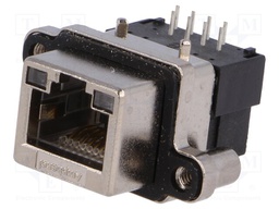 Socket; RJ45; UL94V-0; IP67; THT; for panel mounting; angled 90°