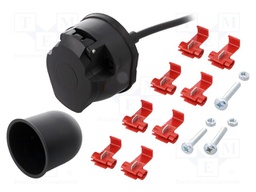 Connector: automotive; socket; PIN: 7; nickel plated; 12VDC; brass