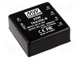 Converter: DC/DC; 25W; Uin: 9÷18V; Uout: 5VDC; Uout2: 12VDC; 2"x2"