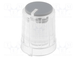 Knob; miniature,with pointer; plastic; Shaft d: 6mm; Ø13.3x16.5mm