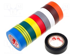 Tape: electrical insulating; W: 15mm; L: 10m; D: 0.13mm; rubber; 180%