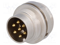 Connector: M16; male; for panel mounting,rear side nut,screwed