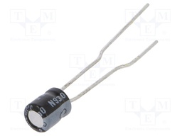 Capacitor: electrolytic; THT; 3.3uF; 50VDC; Ø4x5mm; Pitch: 1.5mm
