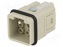 Connector: rectangular; male; Han Q; PIN: 8; 7+PE; size 3A; crimped