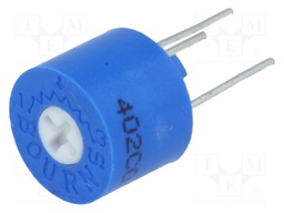 Potentiometer: mounting; horizontal,multiturn; 500kΩ; 0.5W; THT